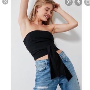 Black ribbon tube top